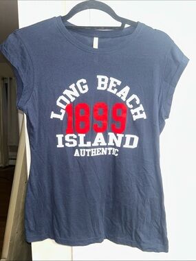 Exist Vintage Long Beach Island Authentic 1899 Navy Graphic Tee Large